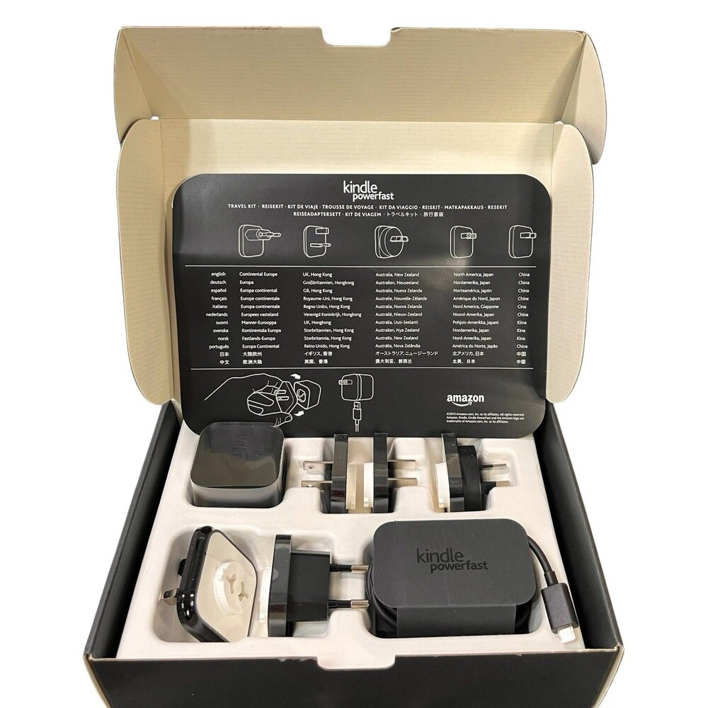 NOB Amazon Kindle Powerfast Travel Power Wall Plug Adapter Kit Worldwide Travel